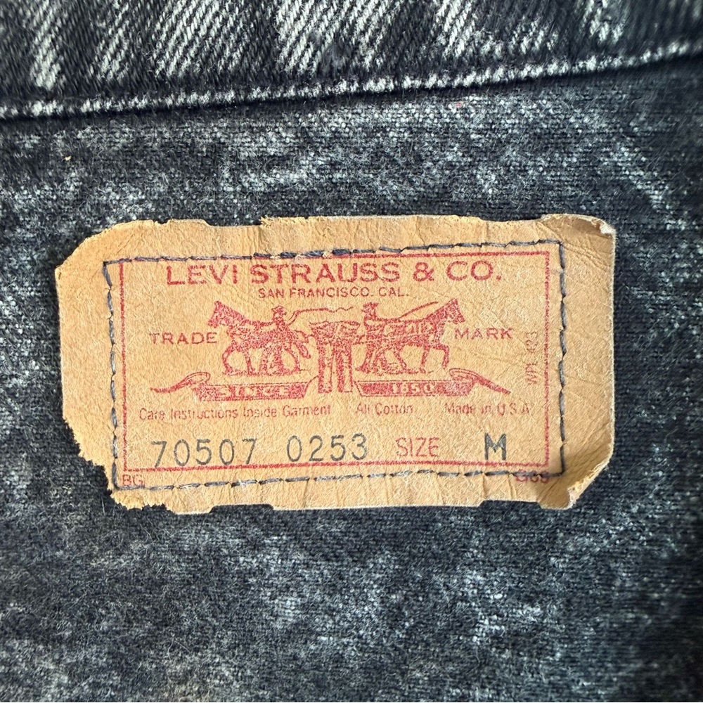 1990’s Vintage Levi’s Hand Painted Acid Wash Western Denim Jacket size Medium - Picture 10 of 12
